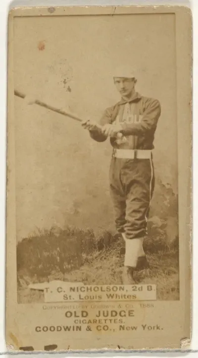 Nicholson, 2nd Base, St. Louis Whites, from the Old Judge series (N172) for Old Judge Cigarettes