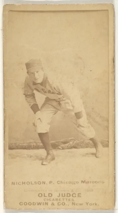 Nicholson, Pitcher, Chicago, from the Old Judge series (N172) for Old Judge Cigarettes