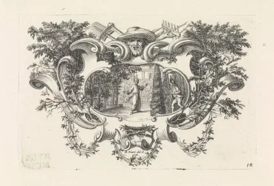 Nicolas Boileau-Despréaux in een tuin