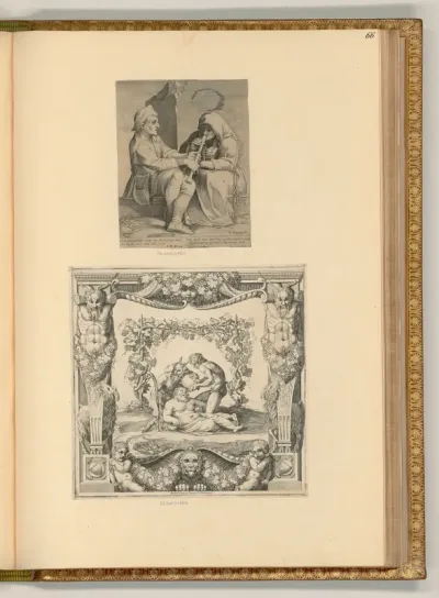 Nicolo, genannt der Bilde von Pistoia neben einer Alten, die auf einer Flöte spielt; Bacchus