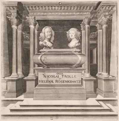 Niels Trolle og Helle Rosenkrantz. Mindeblad