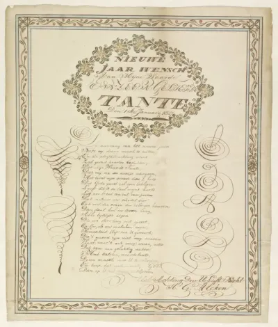 Nieuwe / jaar wensch / Aan mijne waarde / en zeer geliefde / tante / den 1 ste januarij 1837