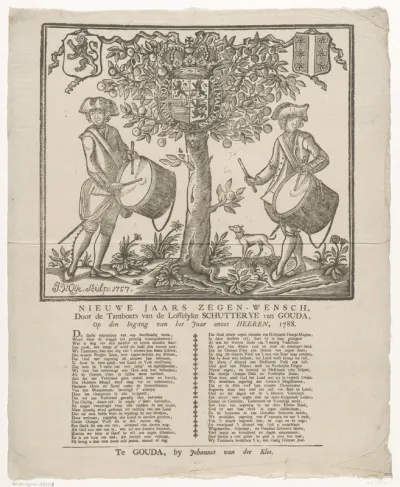 Nieuwjaarswens van de tamboers van de schutterij van Gouda voor het jaar 1788