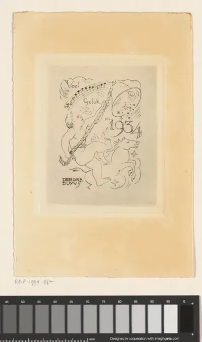 Nieuwjaarswens voor 1934 van Debora Duyvis