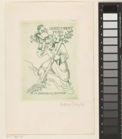 Nieuwjaarswens voor 1944 van Debora Duyvis