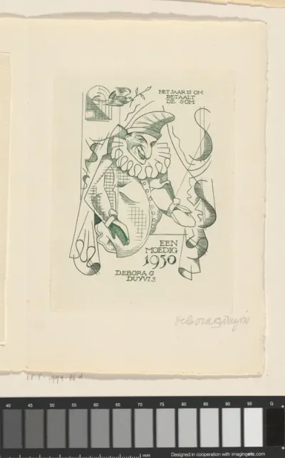 Nieuwjaarswens voor 1950 van Debora Duyvis