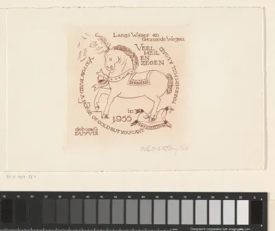 Nieuwjaarswens voor 1955 van Debora Duyvis