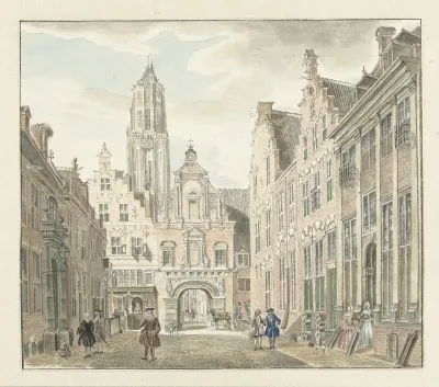 Nieuwstraat in Utrecht met gezicht op de Domtoren