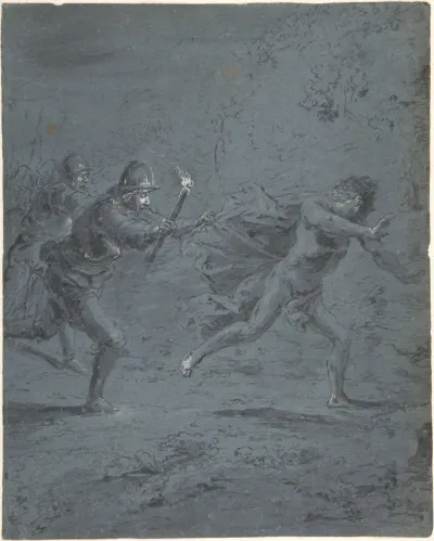 Night scene with soldiers chasing a fugitive (Mark XIV, 5-52)