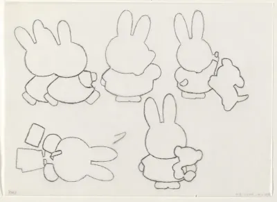 Nijntje in verschillende poses (schets)