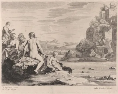 Nimfen op de rivieroever