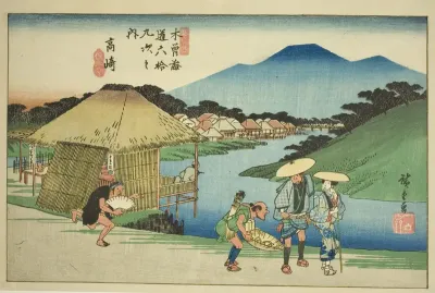 No. 14: Takasaki, from the series "Sixty-nine Stations of the Kisokaido (Kisokaido rokujukyu tsugi no uchi)"