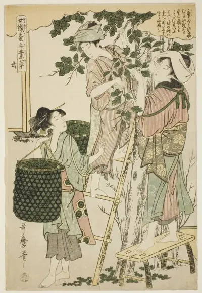 No. 2 (ni), from the series "Women Engaged in the Sericulture Industry (Joshoku kaiko tewaza-gusa)"