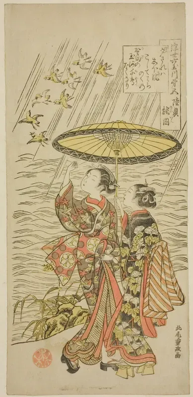 No. 5: Noda River in Mutsu Province, from the series "Six Jewel Rivers of the Floating World (Ukiyo Mu Tamagawa)"