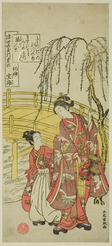 No. 6: Tama River of Koyasan in Kii Province, from the series "Six Jewel Rivers of the Floating World (Ukiyo Mu Tamagawa)"