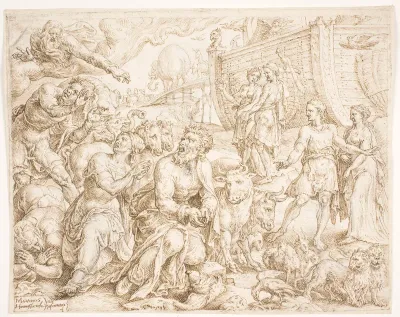 Noa forlader arken og takker Gud