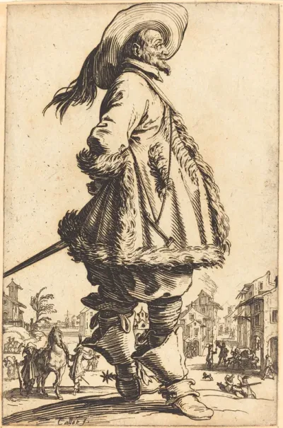 Noble Man with Mantle Trimmed in Fur, Holding his Hands Behind his Back