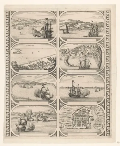 Nombre D. Dios / La Verra Crvs / Trugillo / Hauana Portus / Panama / S. Marta / Campetie / S. Domingo