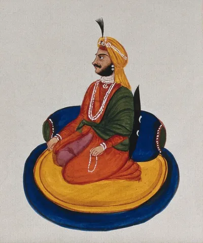 Nomhal Singh. Gouache painting by an Indian painter