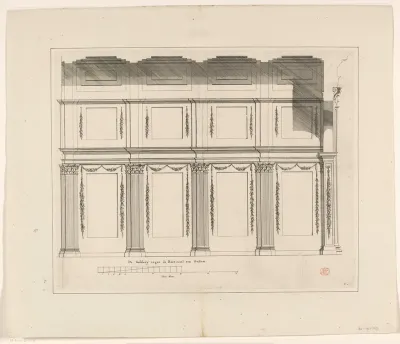 Noordelijke deel van de oostelijke galerij in het Stadhuis op de Dam (rechterdeel)