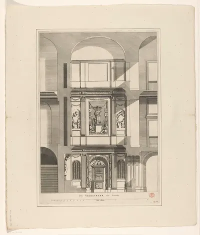 Noordelijke muur van de Vierschaar in het Stadhuis op de Dam