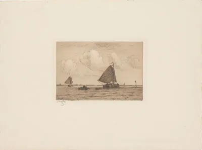 Noordwestenwind op de Merwede