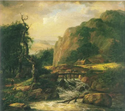Nordic Landscape with a Bridge