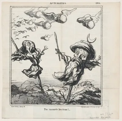 Not reassuring for the crowns!, from 'News of the day,' published in Le Charivari, January 11, 1869