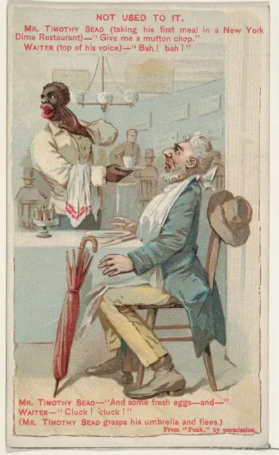 Not Used To It, from the Snapshots from "Puck" series (N128) issued by Duke Sons & Co. to promote Honest Long Cut Tobacco