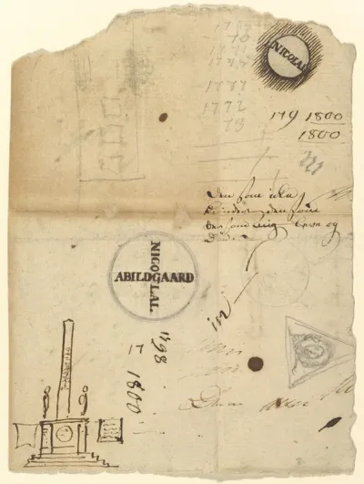Notes with a studies for the Column of Liberty (Frihedstøtten)