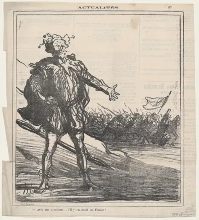 Notice to connoisseurs.... in case there are any left in France!, from 'News of the day,' published in Le Charivari, May 25, 1872