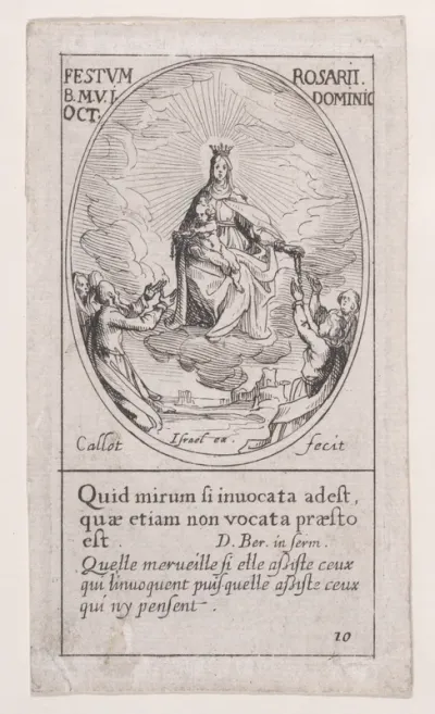Notre-Dame du Rosaire, La Vierge (Feast of Our Lady of the Rosary), First Sunday in October, scene 10 from Images des Fêtes Mobiles (Images of Moveable Feasts from the Christian Calendar), part of "Les Images De Tous Les Saincts et Saintes de L'Année