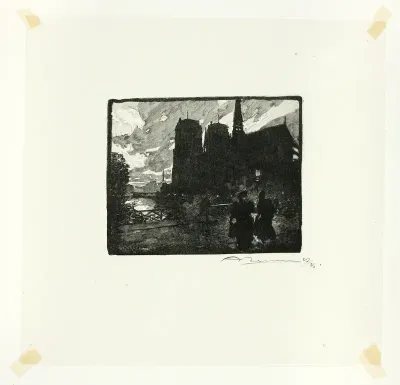 Notre-Dame, Evening, plate eight from Le Long de la Seine et des Boulevards
