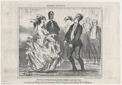 Nouveau Divertissement des Soirées Parisiennes, from Ces Bons Parisiens, published in Le Charivari, April 16, 1857