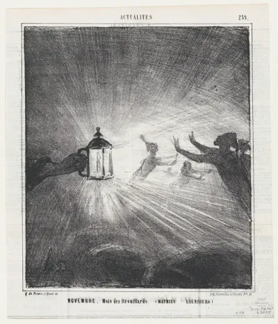 November, month of fog (Matthieu de Laensberg), from 'News of the day,' published in Le Charivari, November 14, 1867