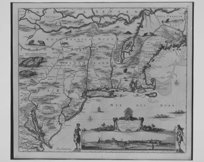 Novi Belgii, Novaeque Angliae nec non partis Virginiae tabula [Map of New Netherlands, New England, and part of Virginia]