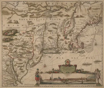 Novi Belgii Novaeque Angliae nec non Pennsylvaniae et partis Virginiae tabula multis in locis emendata