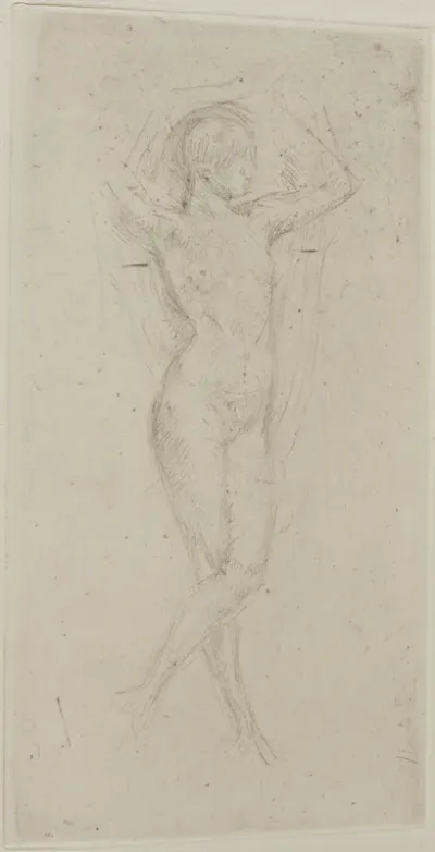 Nude Girl with Arms Raised