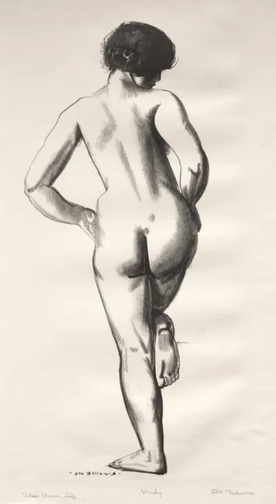 Nude Study, Girl Standing on One Foot