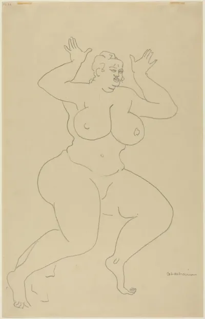 Nude with Her Hands Raised
