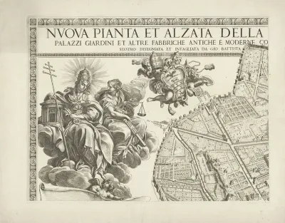 Nuova piante et alzata della città di Roma con tutte le strade piazze et edificii (...)