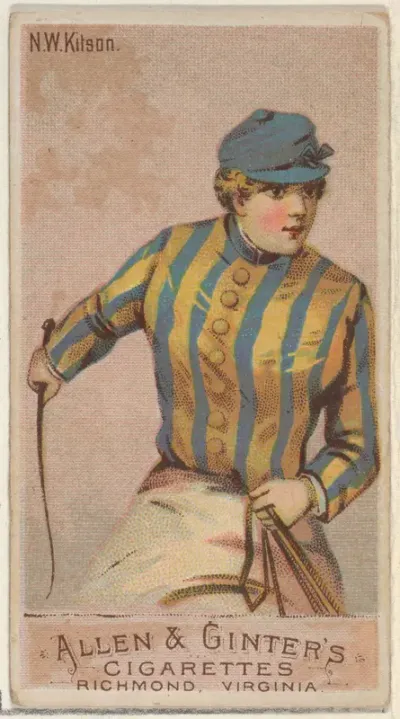 N.W. Kitson, from the Racing Colors of the World series (N22a) for Allen & Ginter Cigarettes