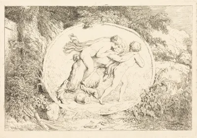 Nymph Astride a Satyr (Jeune fille a califourchon sur un satyre)