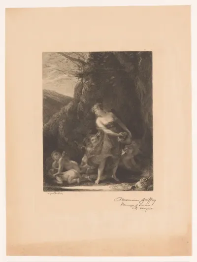 Nymphe et Amours