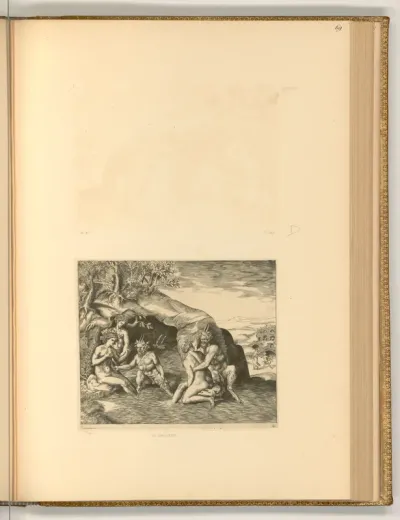 Nymphen und Satyrn in einer Grotte