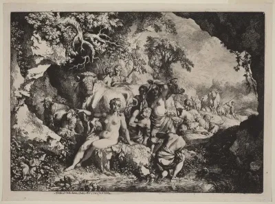 Nymphs Bathing in a Cave