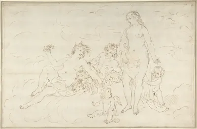 Nymphs, Satyr? and Putti