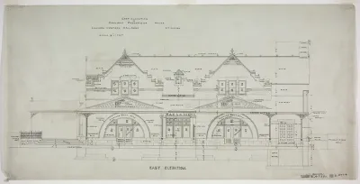 Oakland Avenue Railroad Station, Chicago, Illinois, East Elevation