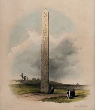 Obelisk at Heliopolis, known in the Bible as On, Egypt