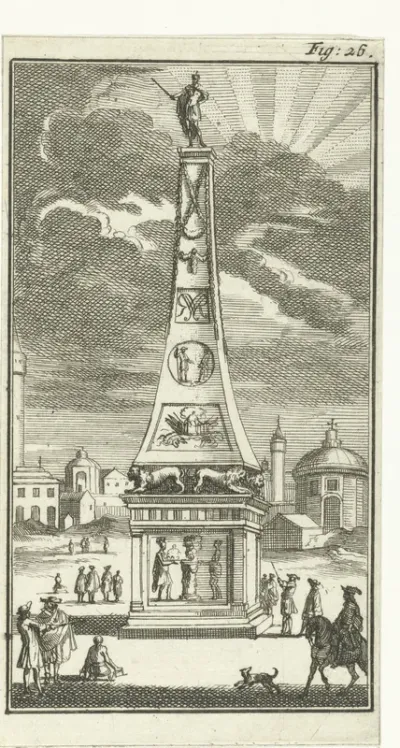 Obelisk met het standbeeld van koning Willem III